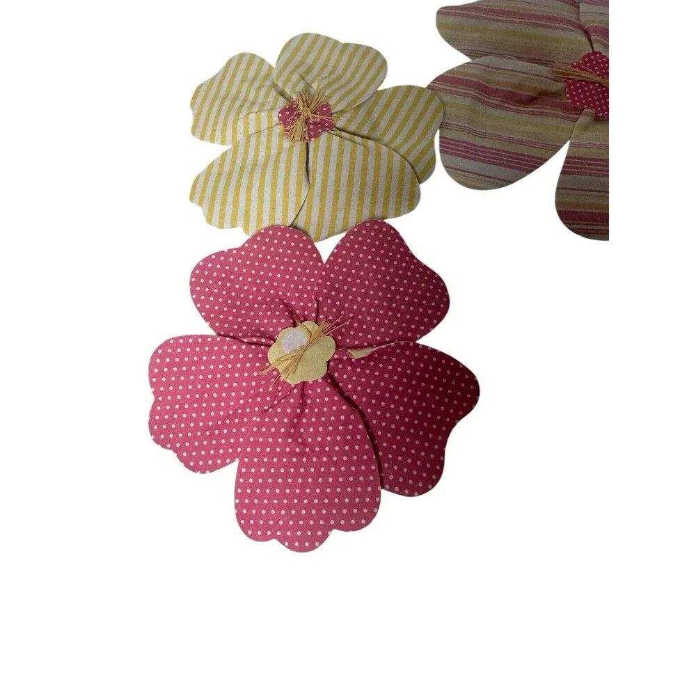 Pottery Barn Fabric Flower Wall Hangings, set of 8- Easter Spring Baby Bloom New